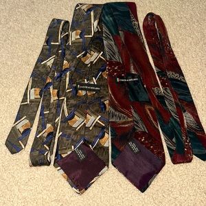 2 NWOT Vintage Conte di Milano Italian Silk Tie